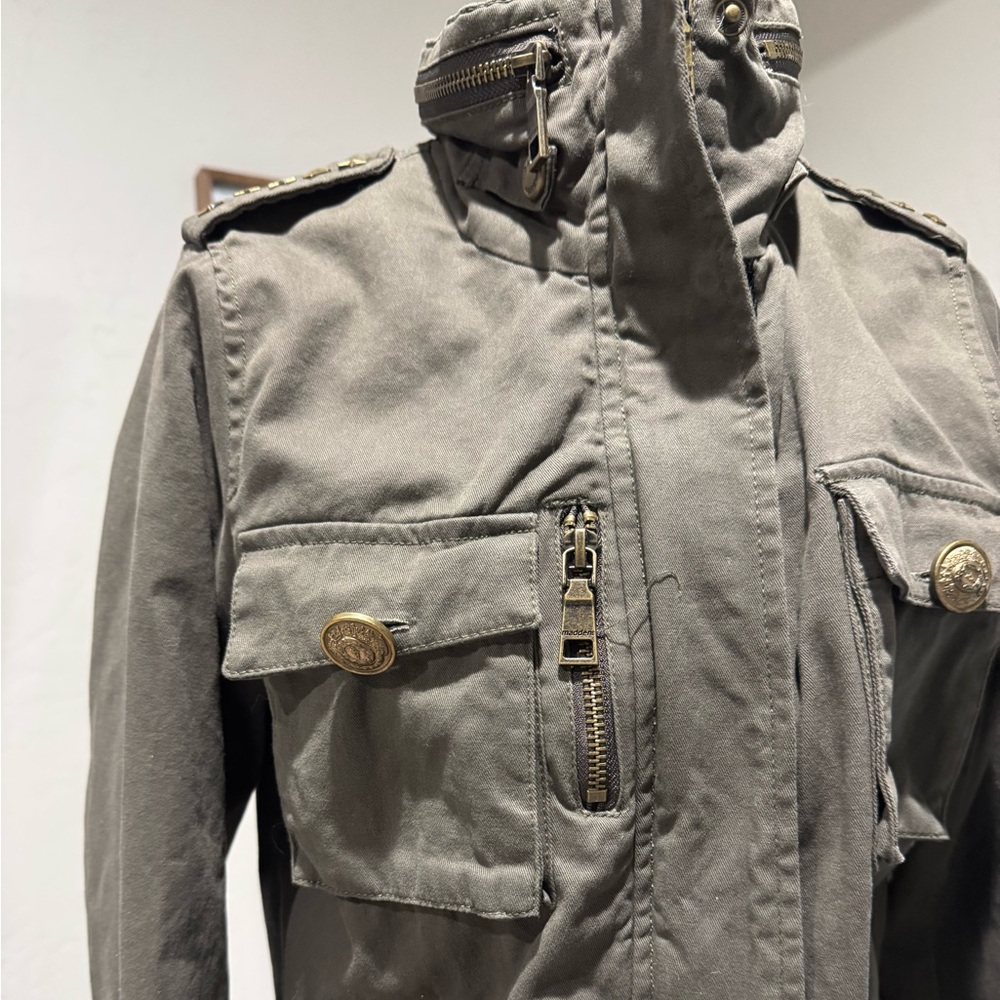 Madden NYC Jacket Olive Green  5 Star General Military Style Field Jacket Small - Picture 3 of 10